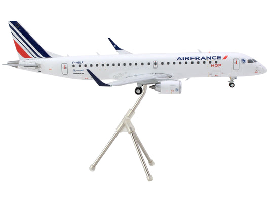 GeminiJets Embraer ERJ-190 Commercial Aircraft "Air France Hop" (F-HBLN) White with Striped Tail "Gemini 200" Series 1/200 Diecast Model Airplane by GeminiJets