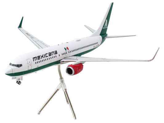 GeminiJets Boeing 737-800 Commercial Aircraft "Mexicana" (XA-ASM) White with Green Stripes "Gemini 200" Series 1/200 Diecast Model Airplane by GeminiJets