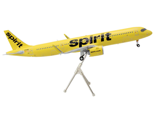 GeminiJets Airbus A321neo Commercial Aircraft "Spirit Airlines" (N702NK) Yellow "Gemini 200" Series 1/200 Diecast Model Airplane by GeminiJets