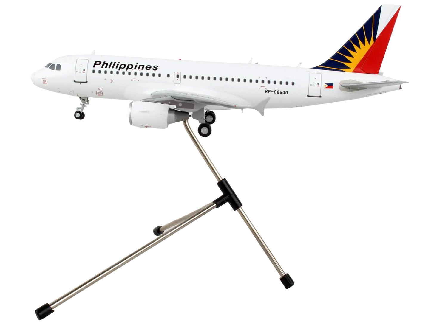 GeminiJets Airbus A319 Commercial Aircraft "Philippine Airlines" White with Tail Graphics "Gemini 200" Series 1/200 Diecast Model Airplane by GeminiJets