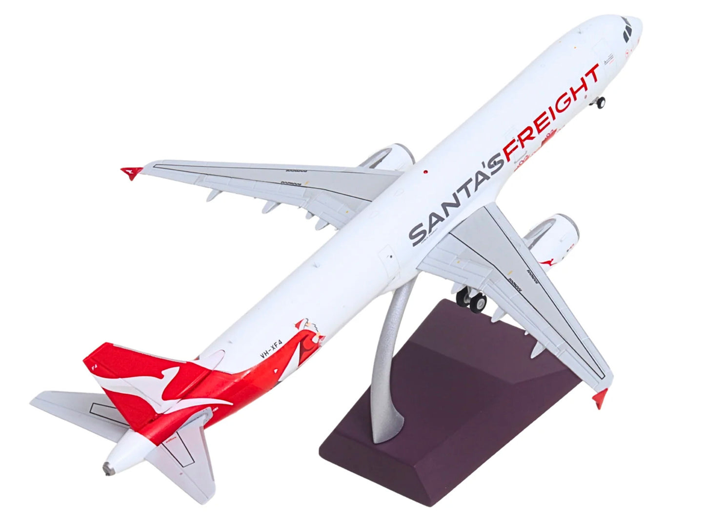 Airbus A321P2F Commercial Aircraft "Qantas Freight - Santa’s Freight" (VH-XF4) White with Graphics and Red Tail "Gemini 200" Series 1/200 Diecast Model by GeminiJets
