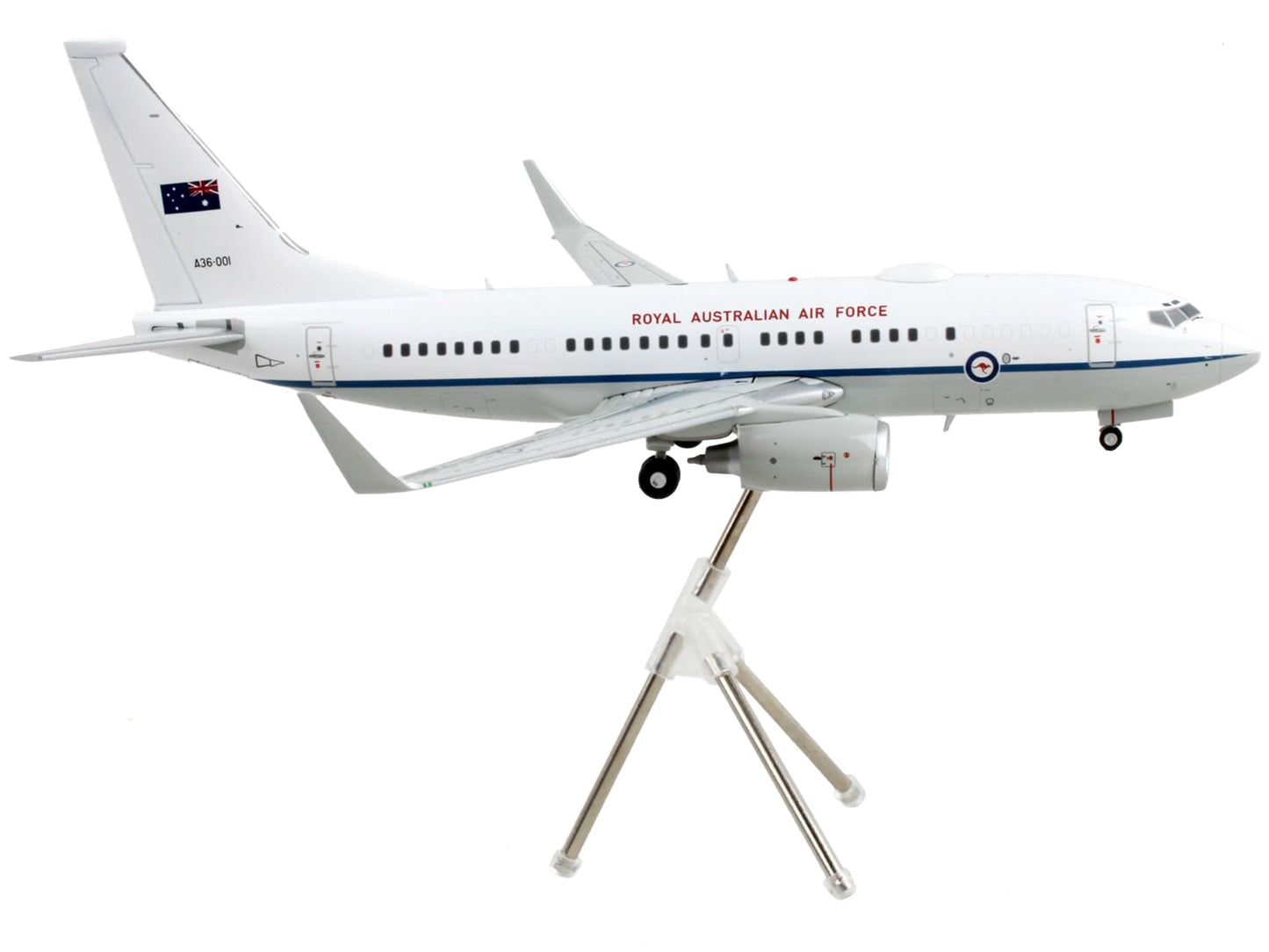 GeminiJets Boeing 737-700 Transport Aircraft "Royal Australian Air Force - A36-001" White and Gray "Gemini 200" Series 1/200 Diecast Model Airplane by GeminiJets