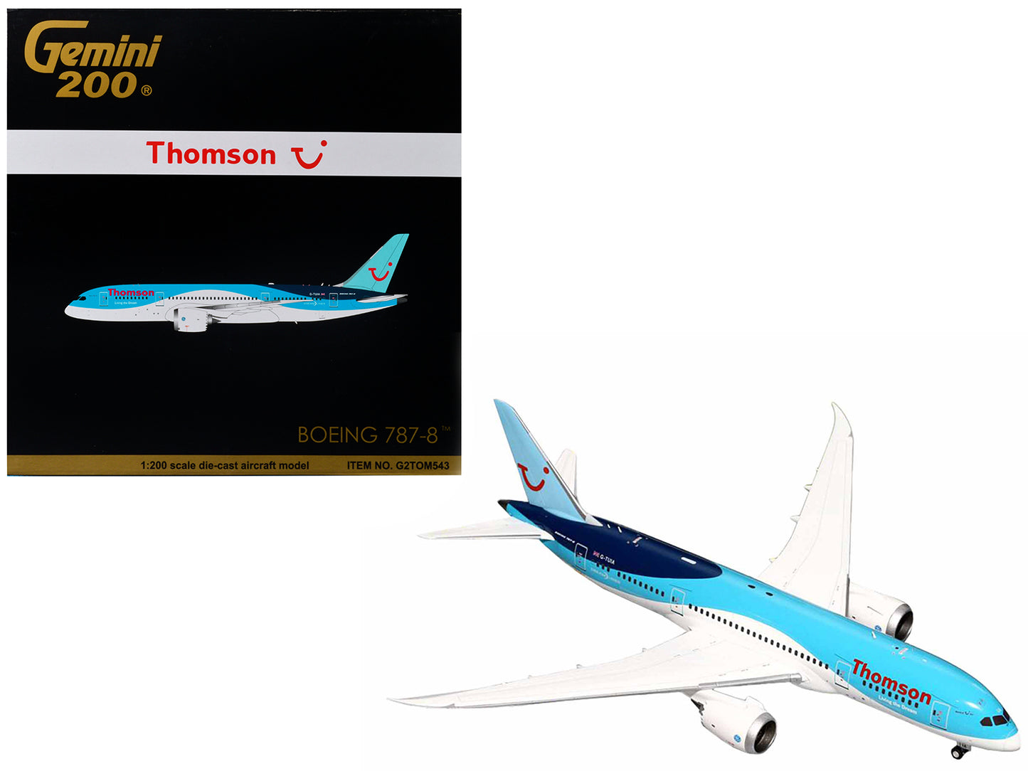 GeminiJets Boeing 787-8 Commercial Aircraft "Thomson - TUI Airways" Blue and White "Gemini 200" Series 1/200 Diecast Model Airplane by GeminiJets