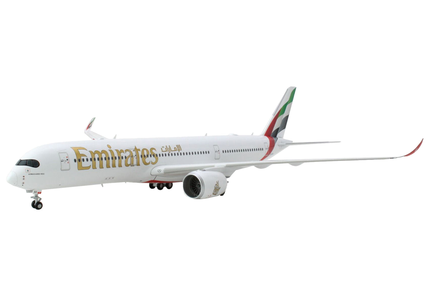 GeminiJets Airbus A350-900 Commercial Aircraft "Emirates Airlines" White with Striped Tail "Gemini 200" Series 1/200 Diecast Model Airplane by GeminiJets