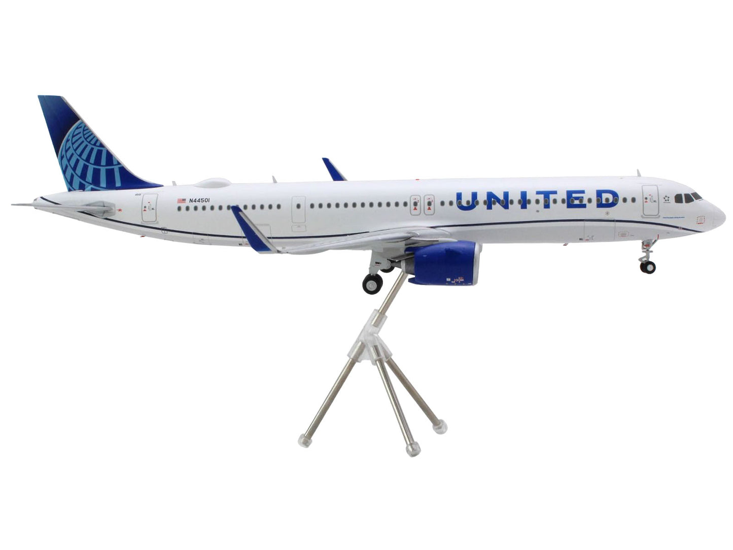 GeminiJets Airbus A321neo Commercial Aircraft "United Airlines" (N44501) White with Blue Tail "Gemini 200" Series 1/200 Diecast Model Airplane by GeminiJets