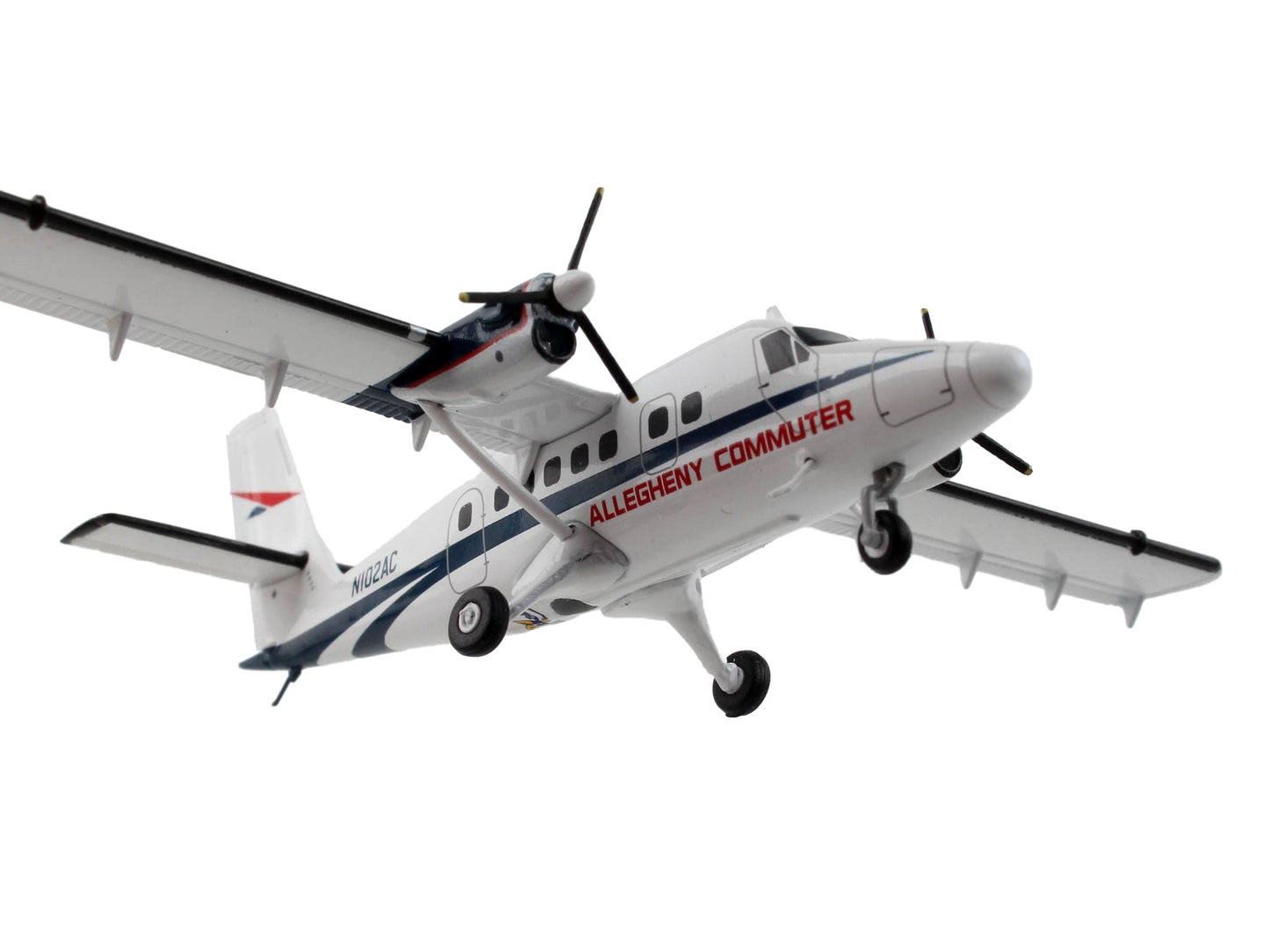 GeminiJets De Havilland DHC-6-300 Commercial Aircraft "Allegheny Airlines" White with Blue Stripes "Gemini 200" Series 1/200 Diecast Model Airplane by GeminiJets