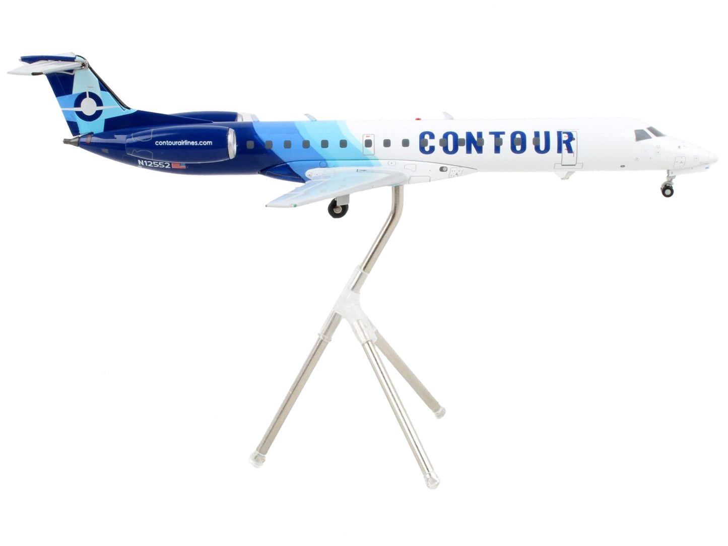 GeminiJets Embraer ERJ-145 Commercial Aircraft "Contour Airlines" White and Blue "Gemini 200" Series 1/200 Diecast Model Airplane by GeminiJets