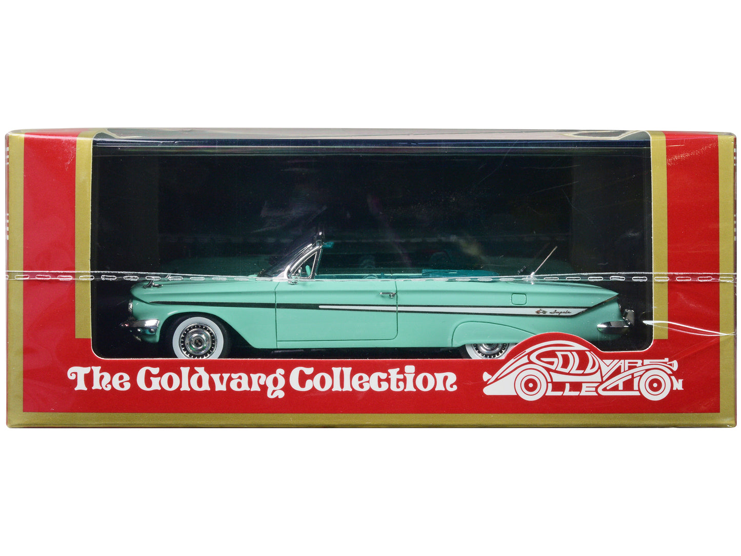 Goldvarg Collection 1961 Chevrolet Impala Convertible Light Green with Green Interior Limited Edition to 240 pieces Worldwide 1/43 Model Car by Goldvarg Collection