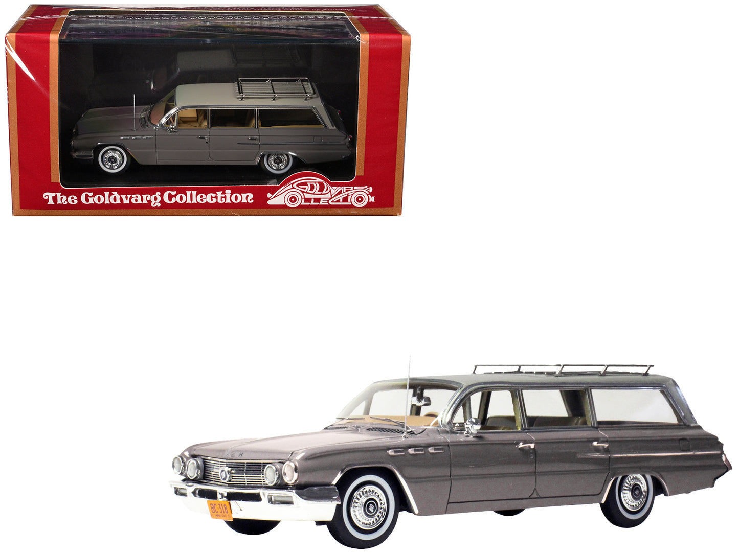 Goldvarg Collection 1962 Buick Invicta Station Wagon Fawn Mist Gray with Beige Top Limited Edition to 200 pieces Worldwide 1/43 Model Car by Goldvarg Collection