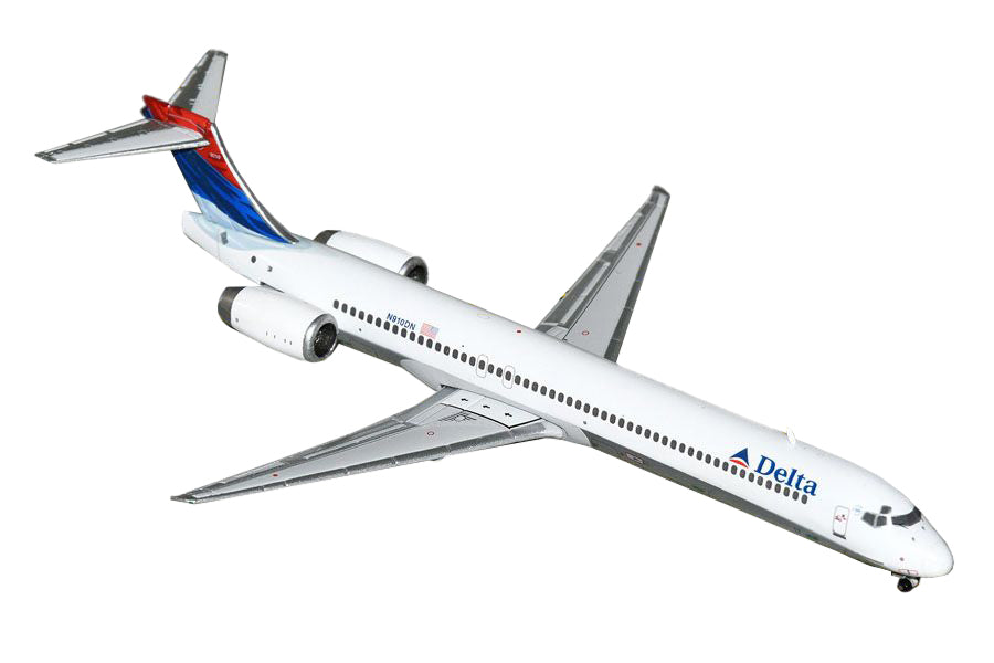 GeminiJets McDonnell Douglas MD-90 Commercial Aircraft "Delta Air Lines" (N910DN) White with Blue and Red Tail 1/400 Diecast Model Airplane by GeminiJets