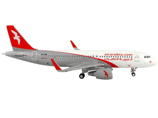 GeminiJets Airbus A320 Commercial Aircraft "Air Arabia" White and Gray with Red Tail 1/400 Diecast Model Airplane by GeminiJets