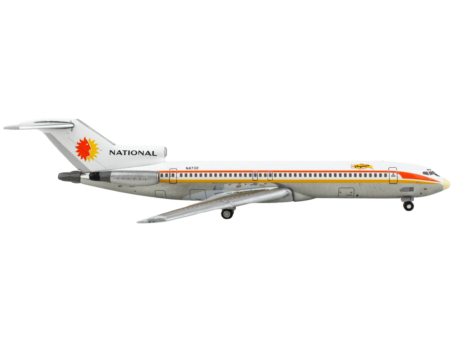 GeminiJets Boeing 727-200 Commercial Aircraft "National Airlines" White with Yellow and Orange Stripes 1/400 Diecast Model Airplane by GeminiJets