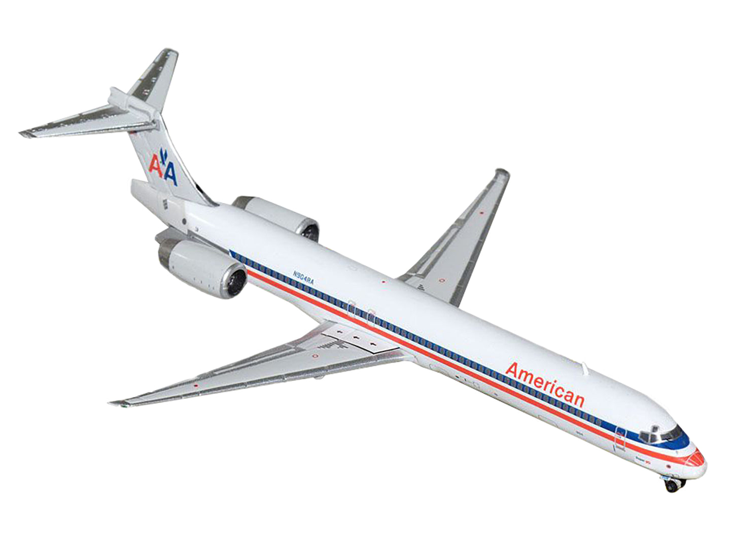 GeminiJets McDonnell Douglas MD-90 Commercial Aircraft "American Airlines" (N904RA) White with Blue and Red Stripes 1/400 Diecast Model Airplane by GeminiJets