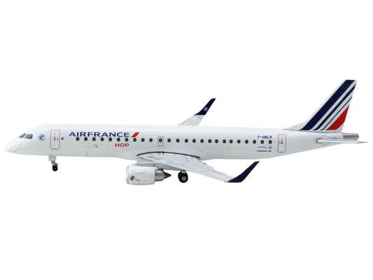 GeminiJets Embraer ERJ-190 Commercial Aircraft "Air France Hop" (F-HBLR) White with Striped Tail 1/400 Diecast Model Airplane by GeminiJets