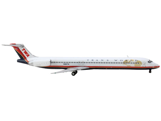 GeminiJets McDonnell Douglas MD-82 Commercial Aircraft "Trans World Airlines" White with Red Stripes 1/400 Diecast Model Airplane by GeminiJets