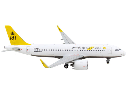 GeminiJets Airbus A320neo Commercial Aircraft "Royal Brunei Airlines" White with Yellow Tail 1/400 Diecast Model Airplane by GeminiJets