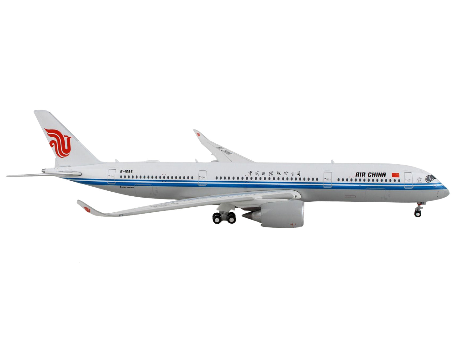 GeminiJets Airbus A350-900 Commercial Aircraft "Air China" White with Blue Stripes 1/400 Diecast Model Airplane by GeminiJets