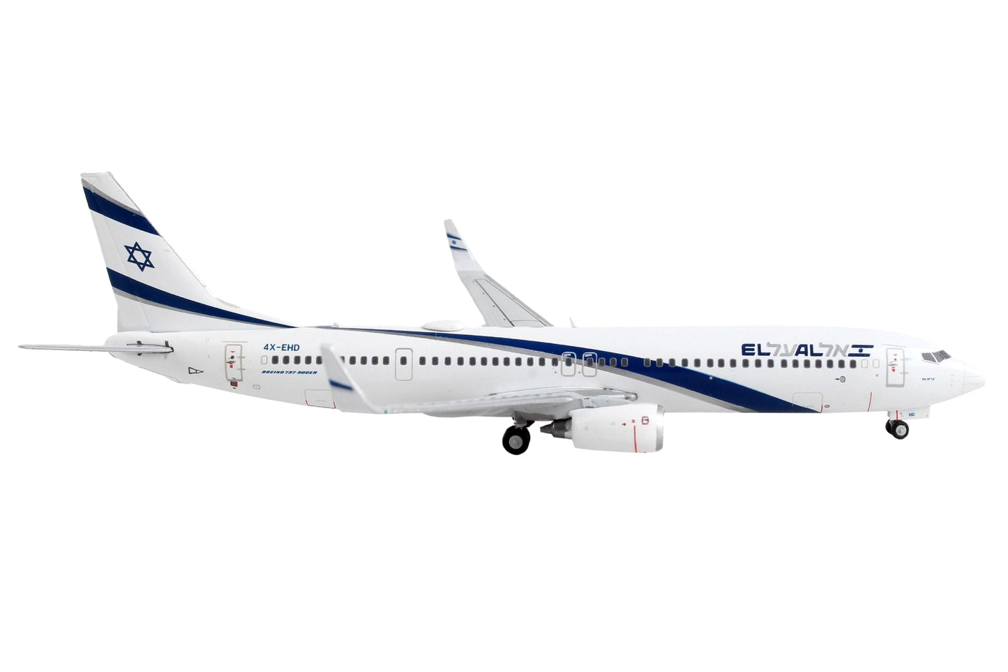GeminiJets Boeing 737-900ER Commercial Aircraft "El Al Israel Airlines" White with Blue Stripes 1/400 Diecast Model Airplane by GeminiJets