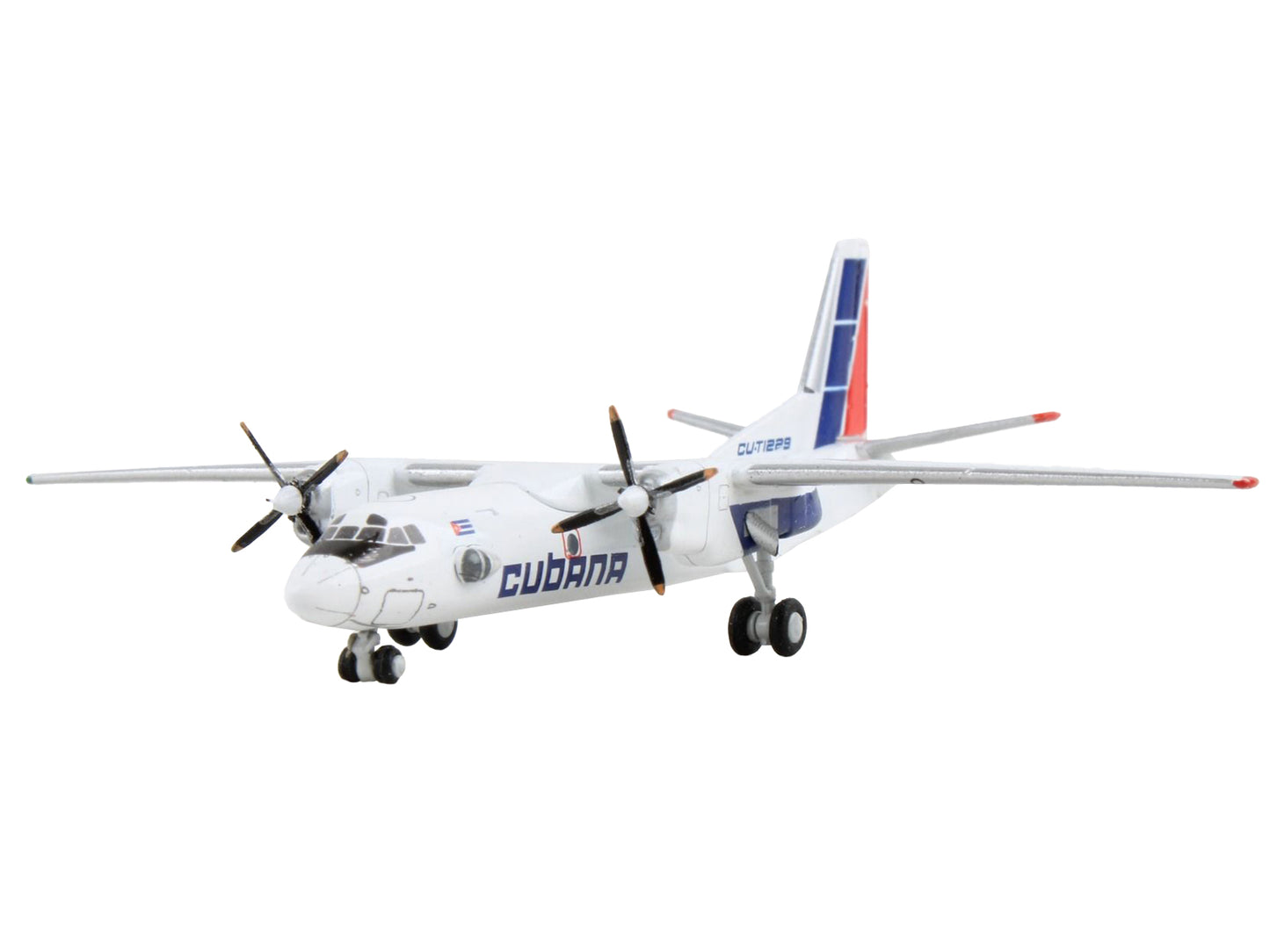 GeminiJets Antonov An-26 Commercial Aircraft "Cubana de Aviacion" White with Red and Blue Tail 1/400 Diecast Model Airplane by GeminiJets