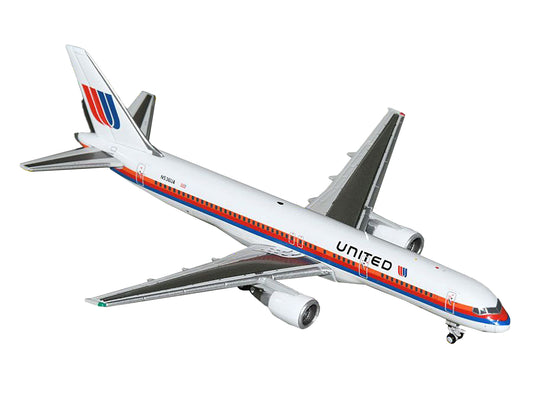 GeminiJets Boeing 757-200 Commercial Aircraft "United Airlines" (N536UA) White with Stripes 1/400 Diecast Model Airplane by GeminiJets