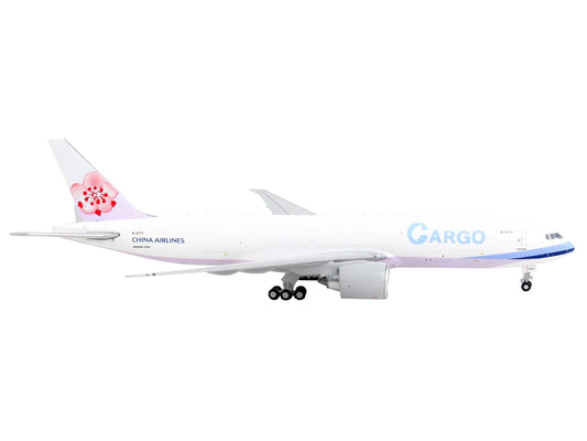 GeminiJets Boeing 777F Commercial Aircraft "China Airlines Cargo" White with Purple Stripes and Tail 1/400 Diecast Model Airplane by GeminiJets