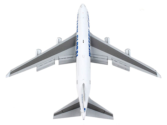 GeminiJets Boeing 747-400F Commercial Aircraft with Flaps Down "Western Global" White with Blue Tail Stripes 1/400 Diecast Model Airplane by GeminiJets