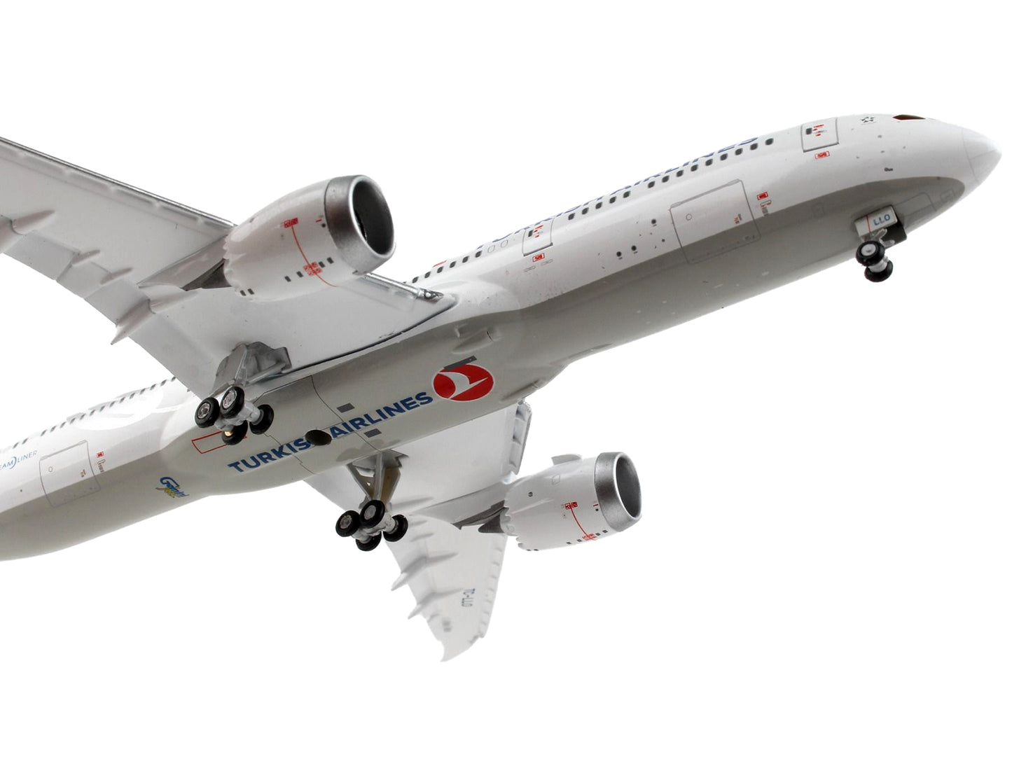 GeminiJets Boeing 787-9 Commercial Aircraft with Flaps Down "Turkish Airlines" White with Red Tail 1/400 Diecast Model Airplane by GeminiJets