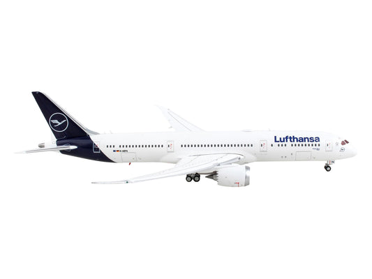 GeminiJets Boeing 787-9 Commercial Aircraft with Flaps Down "Lufthansa" White with Dark Blue Tail 1/400 Diecast Model Airplane by GeminiJets