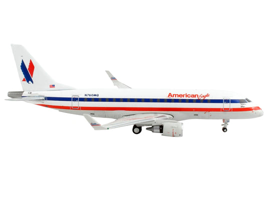 GeminiJets Embraer ERJ-170 Commercial Aircraft "American Airlines - American Eagle" White with Blue and Red Stripes 1/400 Diecast Model Airplane by GeminiJets