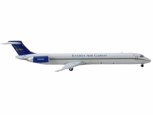 GeminiJets McDonnell Douglas MD-83 Commercial Aircraft "Everts Air Cargo" (N965CE) White with Blue Tail 1/400 Diecast Model Airplane by GeminiJets