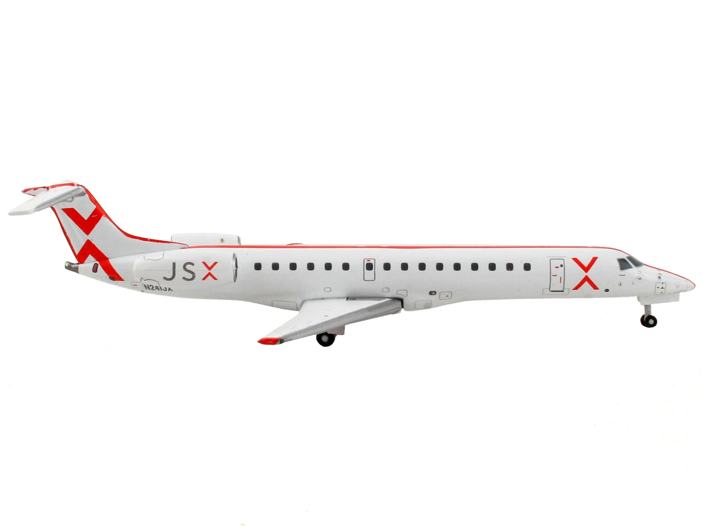 GeminiJets Embraer ERJ-145 Commercial Aircraft "JetSuiteX" White with Red Stripes 1/400 Diecast Model Airplane by GeminiJets