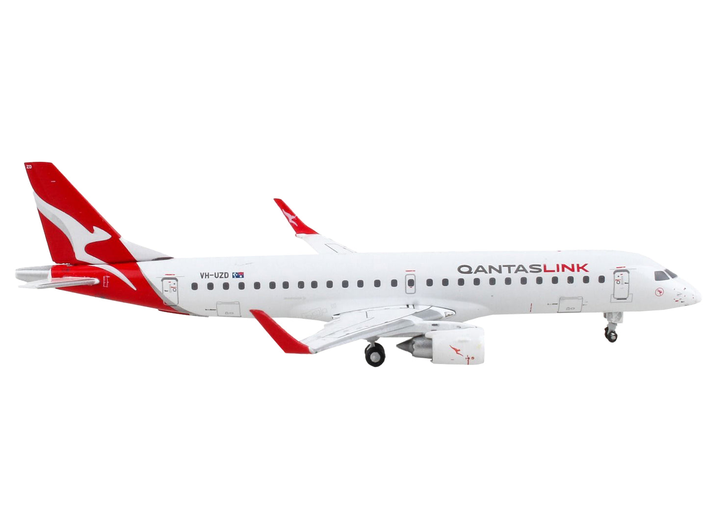 GeminiJets Embraer ERJ-190 Commercial Aircraft "QantasLink" White with Red Tail 1/400 Diecast Model Airplane by GeminiJets