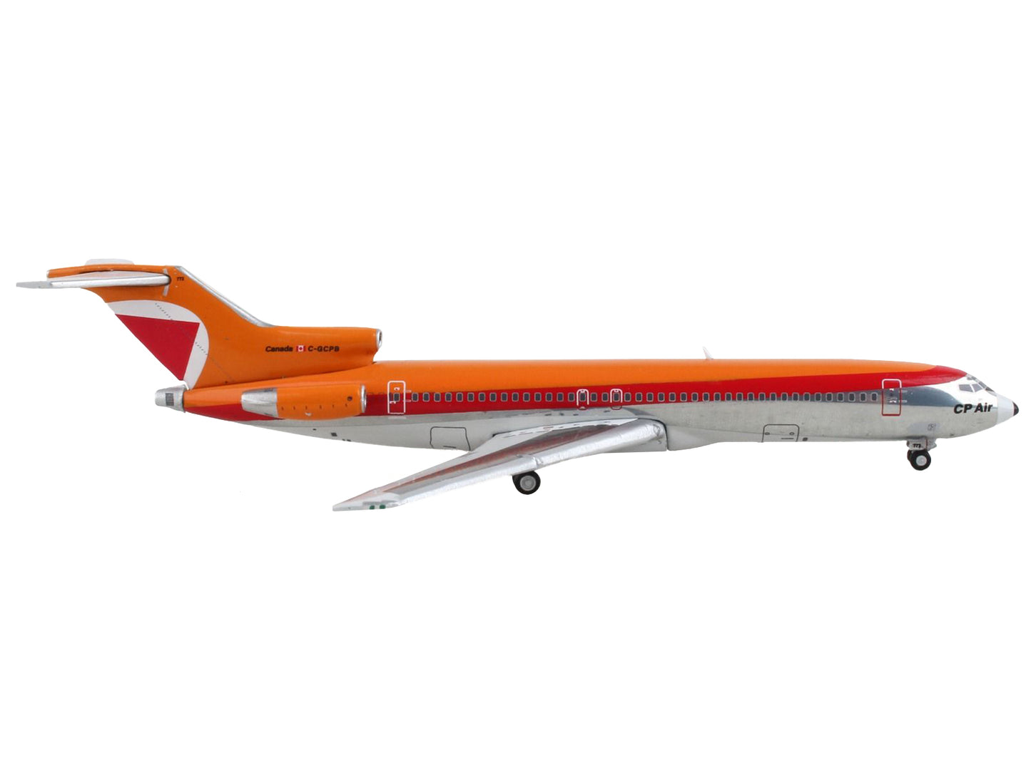 GeminiJets Boeing 727-200 Commercial Aircraft "CP Air" Orange and Silver with Red Stripes 1/400 Diecast Model Airplane by GeminiJets