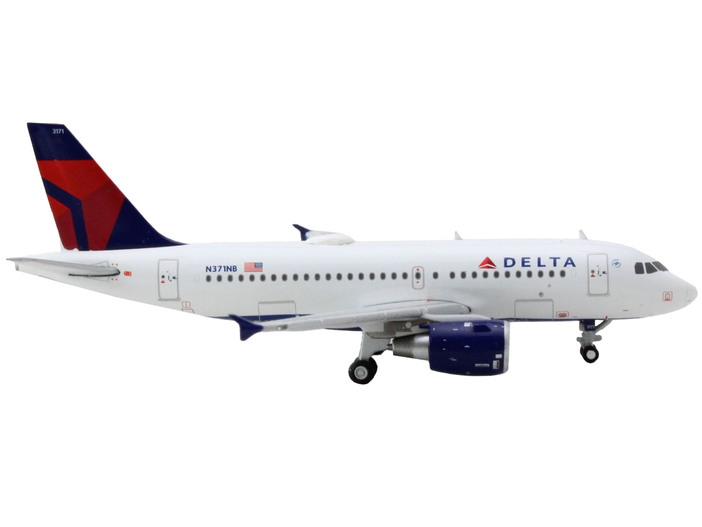 GeminiJets Airbus A319 Commercial Aircraft "Delta Air Lines" White with Blue and Red Tail 1/400 Diecast Model Airplane by GeminiJets