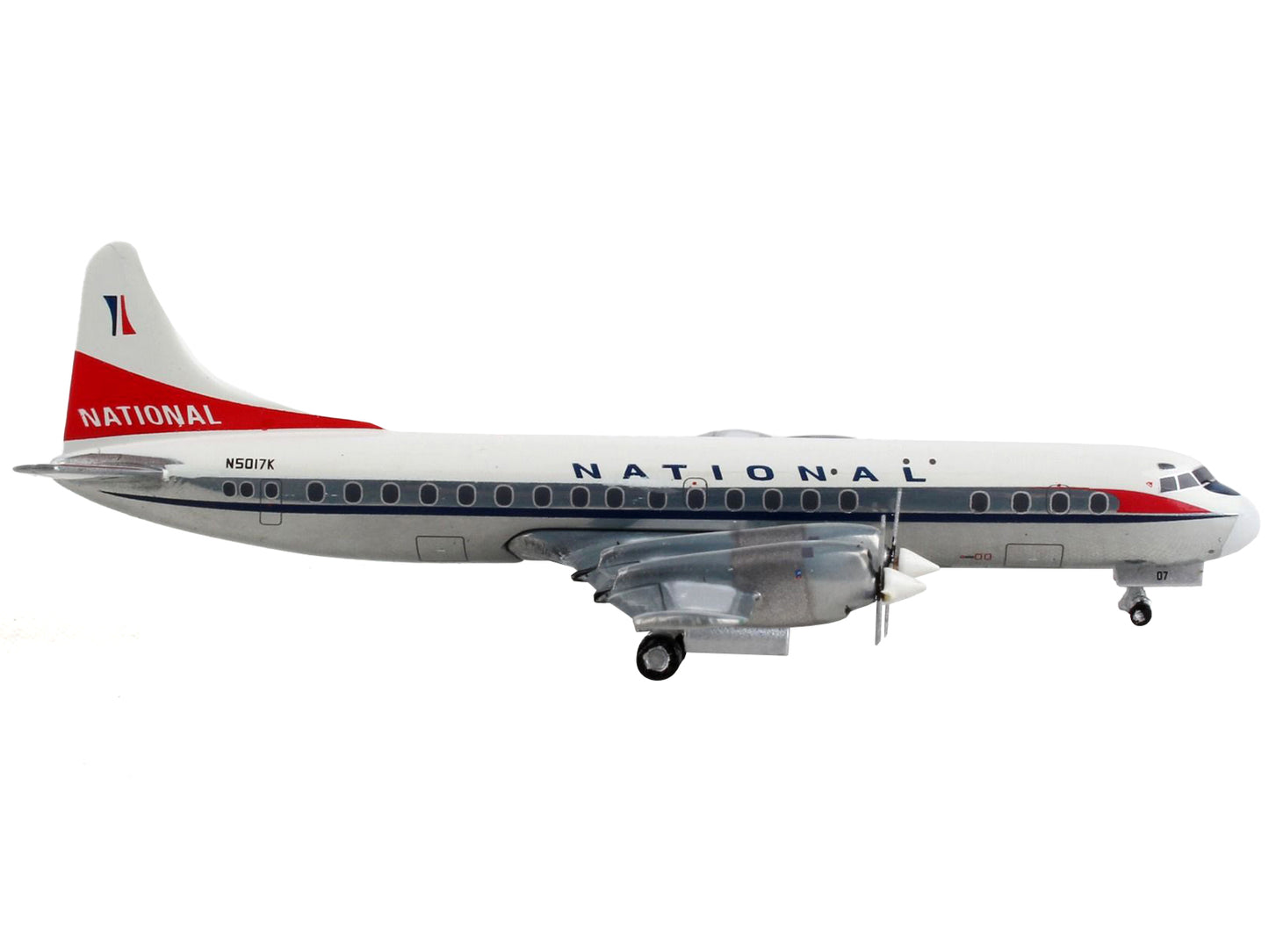 GeminiJets Lockheed L-188 Electra Commercial Aircraft "National Airlines" White with Red Tail 1/400 Diecast Model Airplane by GeminiJets