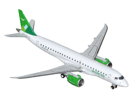 GeminiJets Embraer E190-E2 Commercial Aircraft "Wideroe" (LN-WEA) White with Green Tail 1/400 Diecast Model Airplane by GeminiJets