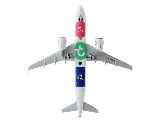 GeminiJets Airbus A320neo Commercial Aircraft "Transavia Airlines" (F-GNEO) White with Green Tail 1/400 Diecast Model Airplane by GeminiJets