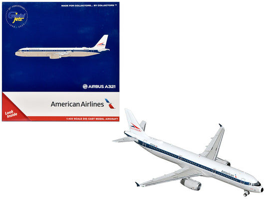 GeminiJets Airbus A321 Commercial Aircraft "American Airlines - Allegheny Heritage" (N579UW) White with Blue Stripes 1/400 Diecast Model Airplane by GeminiJets