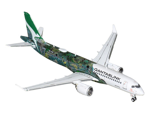 GeminiJets Airbus A220-300 Commercial Aircraft "QantasLink - Minyma Kutjara Tjukurpa" (VH-X4A) White with Graphics 1/400 Diecast Model Airplane by GeminiJets