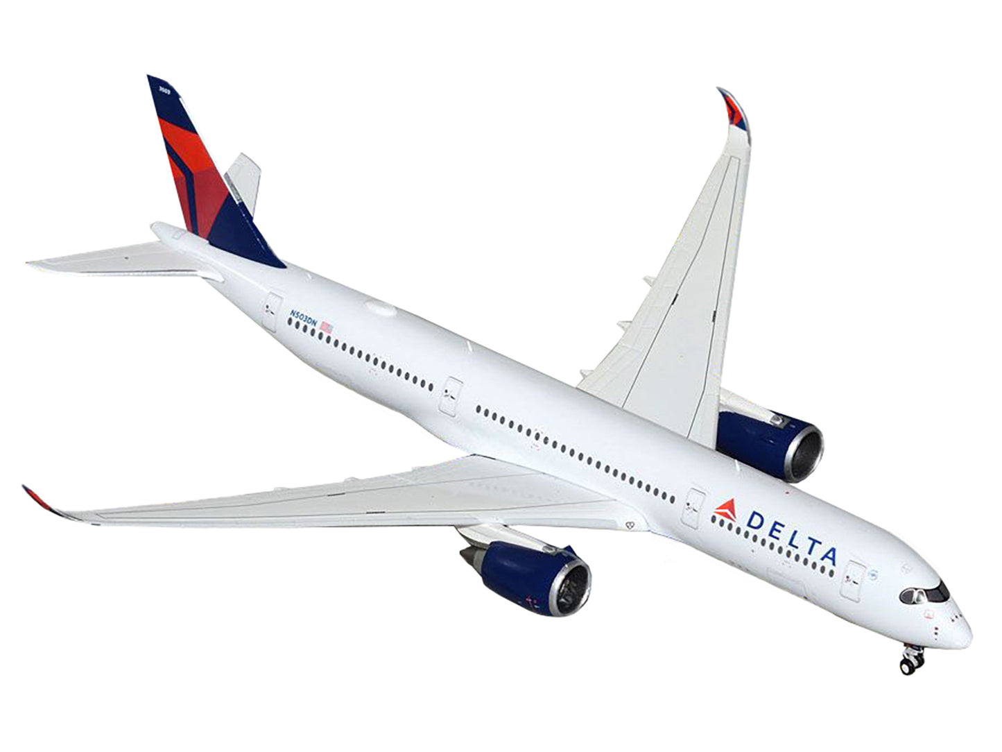 GeminiJets Airbus A350-900 Commercial Aircraft "Delta Air Lines" (N503DN) White with Blue and Red Tail 1/400 Diecast Model Airplane by GeminiJets