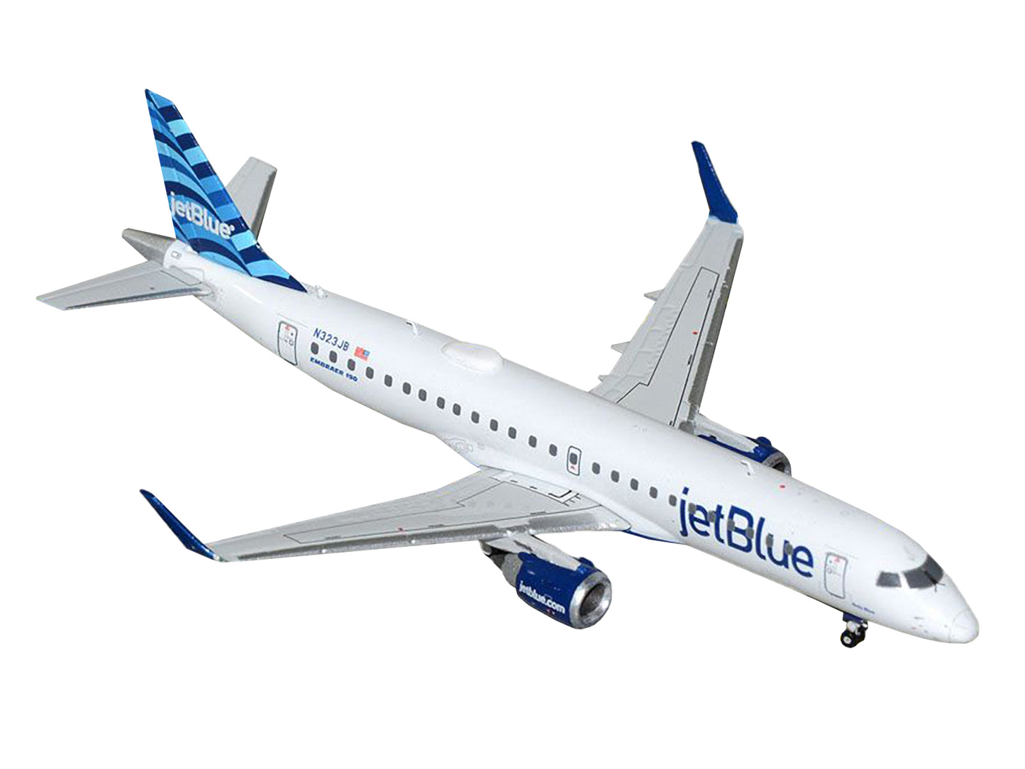 GeminiJets Embraer ERJ-190 Commercial Aircraft "JetBlue Airways" (N323JB) White with Blue Tail 1/400 Diecast Model Airplane by GeminiJets