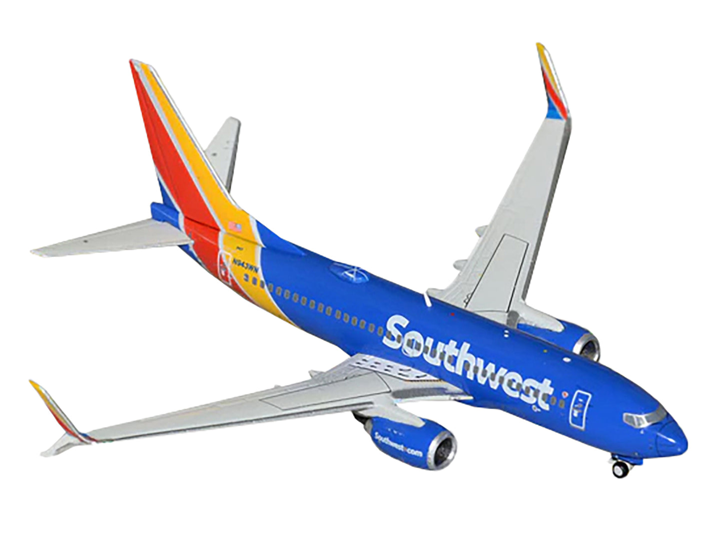 GeminiJets Boeing 737-700 Commercial Aircraft "Southwest Airlines" (N943WN) Blue with Striped Tail 1/400 Diecast Model Airplane by GeminiJets