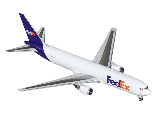 GeminiJets Boeing 767-300F Commercial Aircraft "FedEx (Federal Express)" (N144FE) White with Purple Tail 1/400 Diecast Model Airplane by GeminiJets
