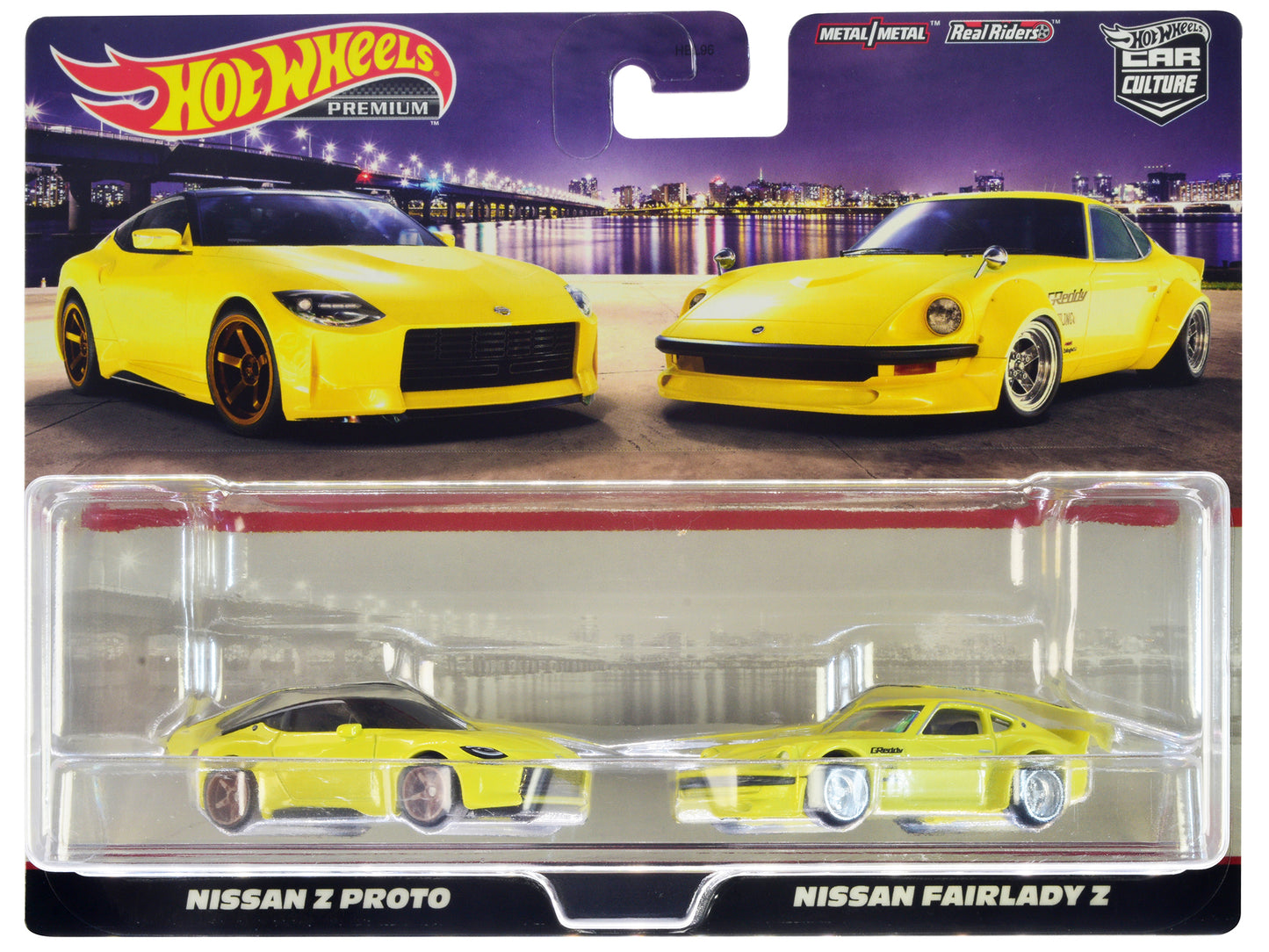 Hotwheels Nissan Z Proto Yellow with Black Top and Nissan Fairlady Z Yellow "Car Culture" Set of 2 Cars Diecast Model Cars by Hot Wheels