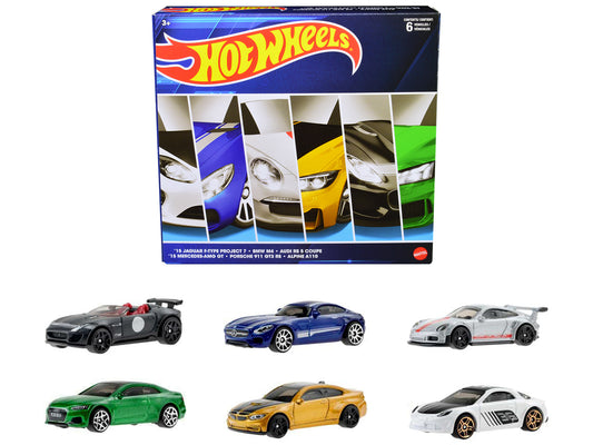 Hotwheels "European Theme" 6 piece Set Diecast Model Cars by Hot Wheels
