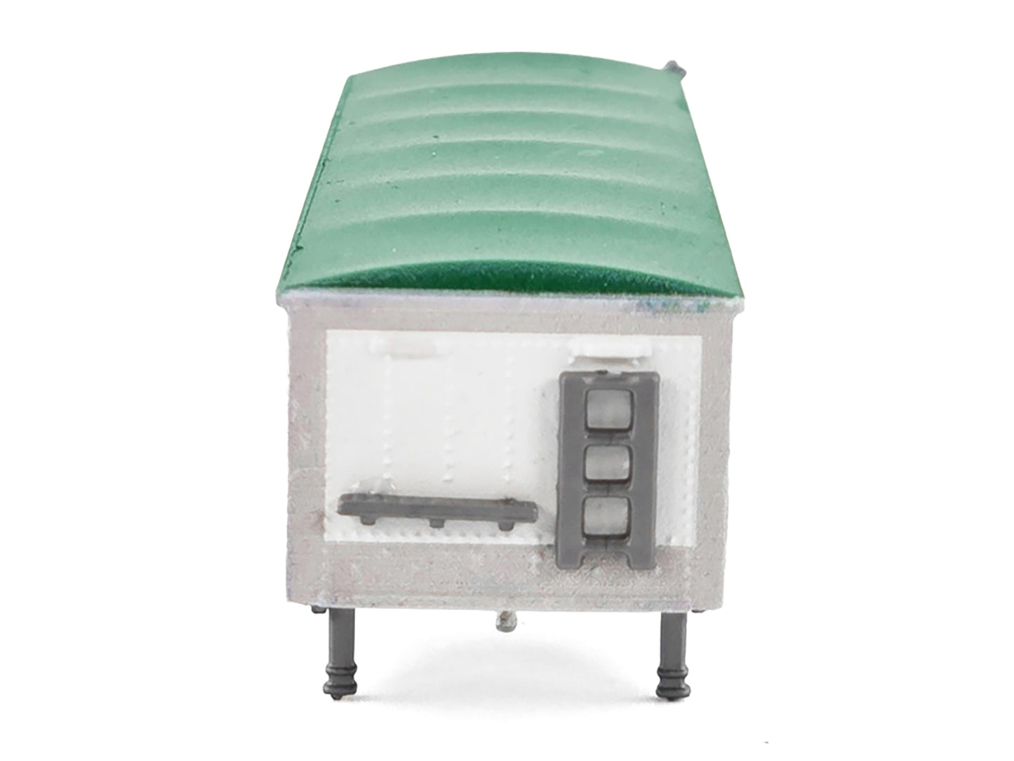 Covered Grain Trailer White with Green Tarp 1/87 (HO) Plastic Model Car by HO Logistics