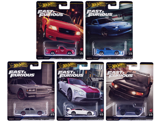Hotwheels "Fast & Furious" 2024 5 piece Set H Diecast Model Cars by Hot Wheels
