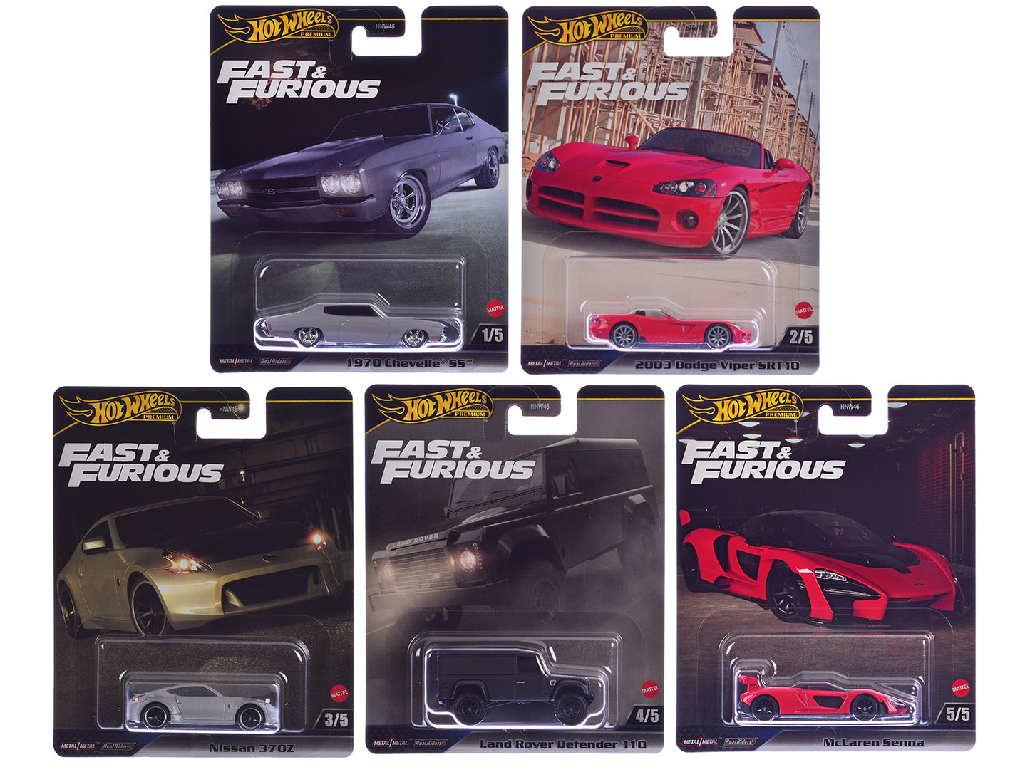 Hotwheels "Fast & Furious" 2024 5 piece Set J Diecast Model Cars by Hot Wheels