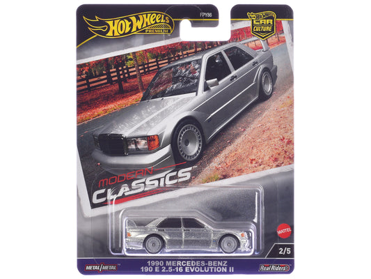 1990 Mercedes-Benz 190 E 2.5-16 Evolution II Silver Metallic "Modern Classics" Series Diecast Model Car by Hot Wheels