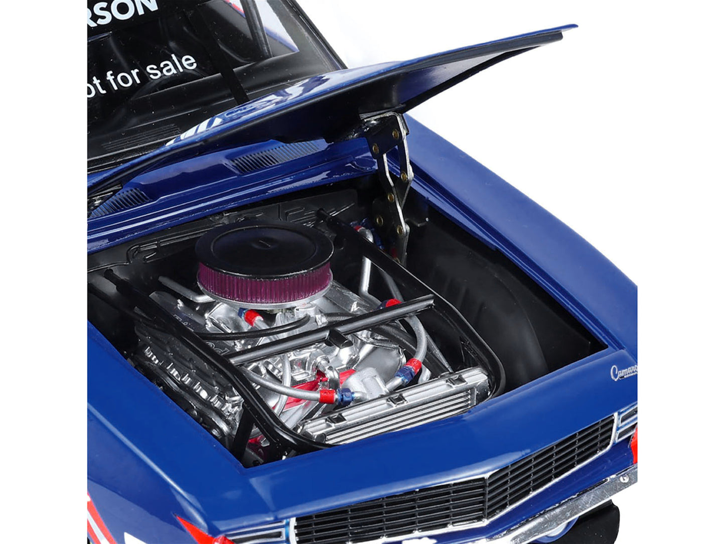 1969 Chevrolet Camaro #5 Kyle Larson "Hendrick Motorsports First Win Tribute" Blue and White with Graphics 1/18 Diecast Model Car by Highway 61